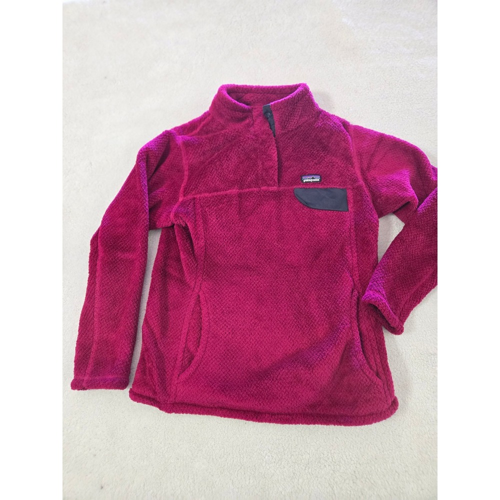 Patagonia Re-Tool Snap-T Fleece Pullover Magenta Pink Girls L 12